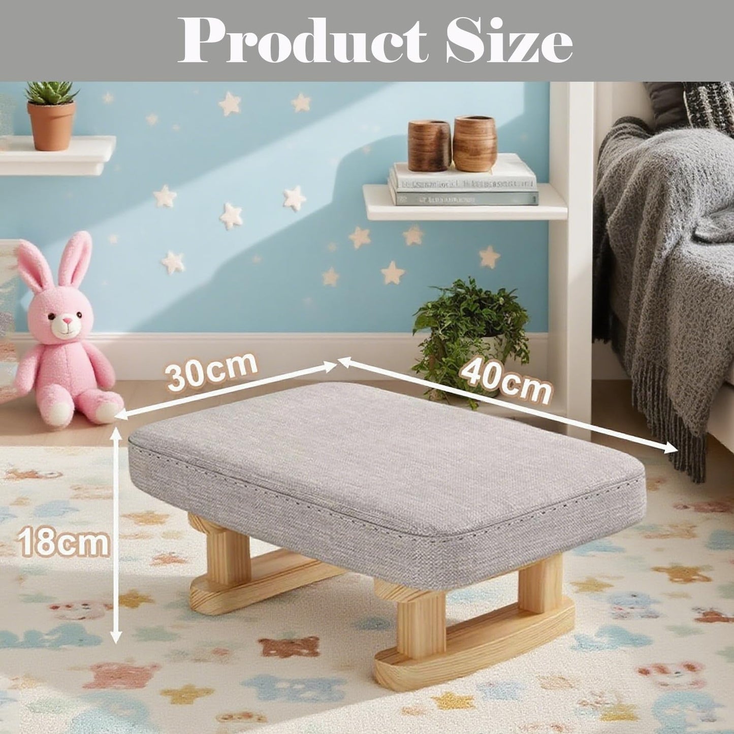 Stowetry Foot Stool, Pouffe Footstool with Removable Cover
