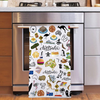 MYSOMY Australia Kitchen Towel Australian Kitchen Decor Australia Themed Gifts Australian Dish Towel Australia Housewarming Gift Australia UK