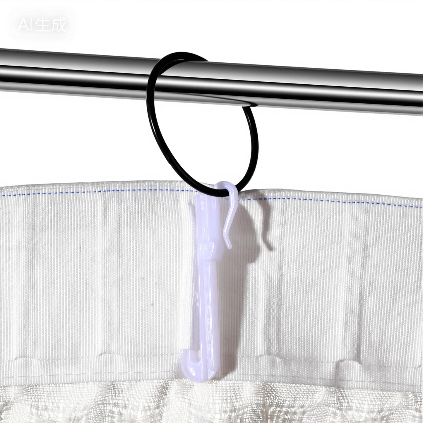 Sorcristy 50 Pcs 7cm Pinch Pleat Curtain Hooks White Plastic Adjustable Curtain Clips Rust Proof Drapery Pins for Window Door Shower Curtains