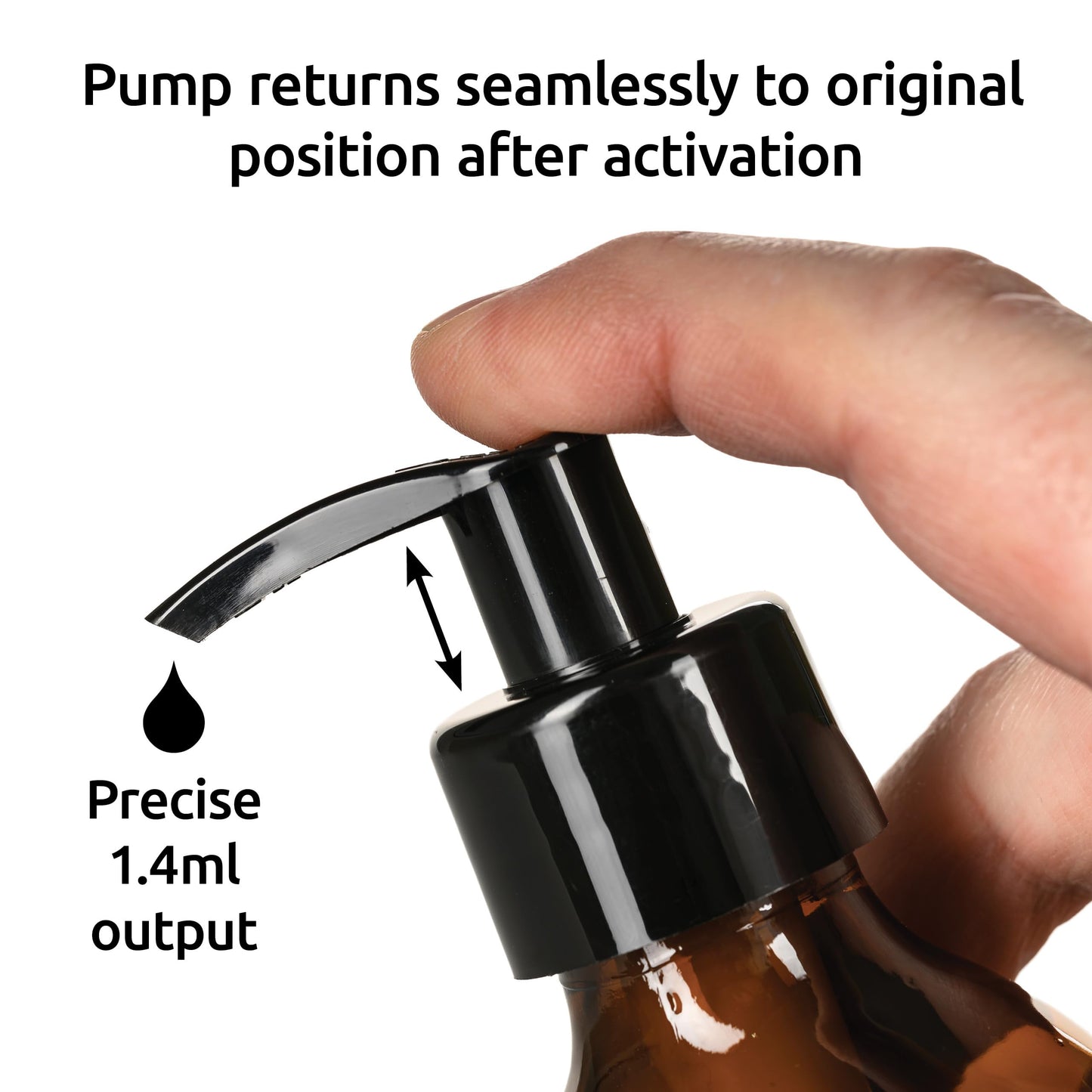 TEC 1 Litre Bottles Amber Glass 65% Recycled with Pumps (2)