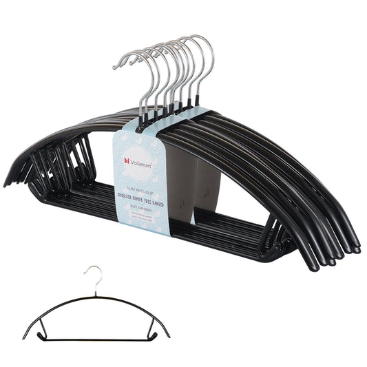 Voilamart Pack of 30 Coat Hanger,Light-Weight Non-Slip Knitwear Hanger,Metal Clothes Hangers No Shoulder Bumps for Knitwear Dress with Hook Jumper
