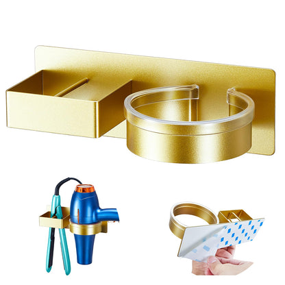 YYBO Hairdryer and Straightener Holder, Hair Dryer Holders Hair Straighteners Holder Wall Mount, Hairdryer Holders Station