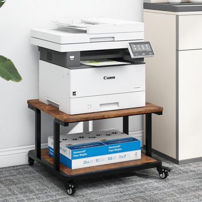 PUNCIA 2-Tier Laser Printer Stand with Storage Shelf for Home Office