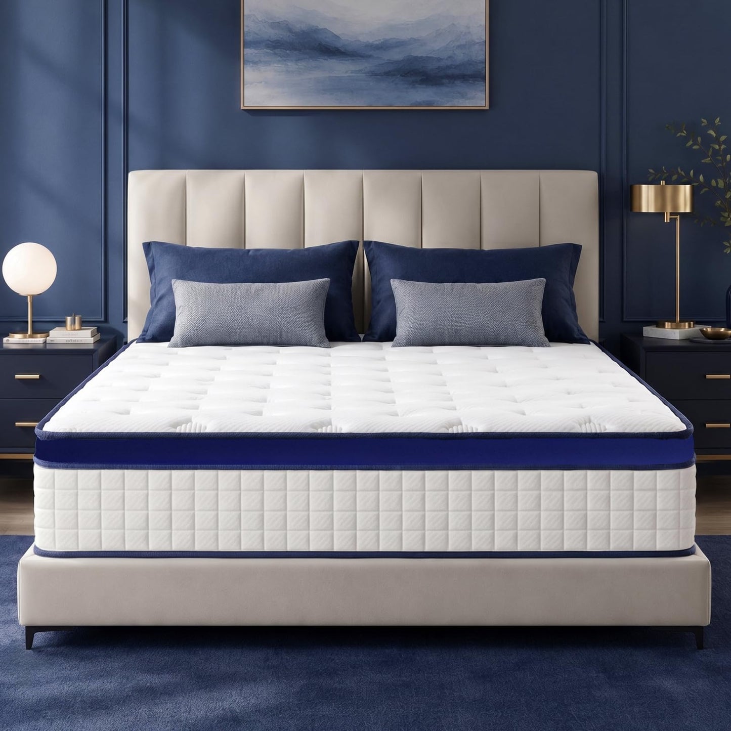 L'AGRATY Small Double Mattress, Hybrid Memory Foam Mattress 7 Zone Orthopedic Pocket Sprung,Pressure Relief Motion Isolation Medium Firm 120x190x22cm