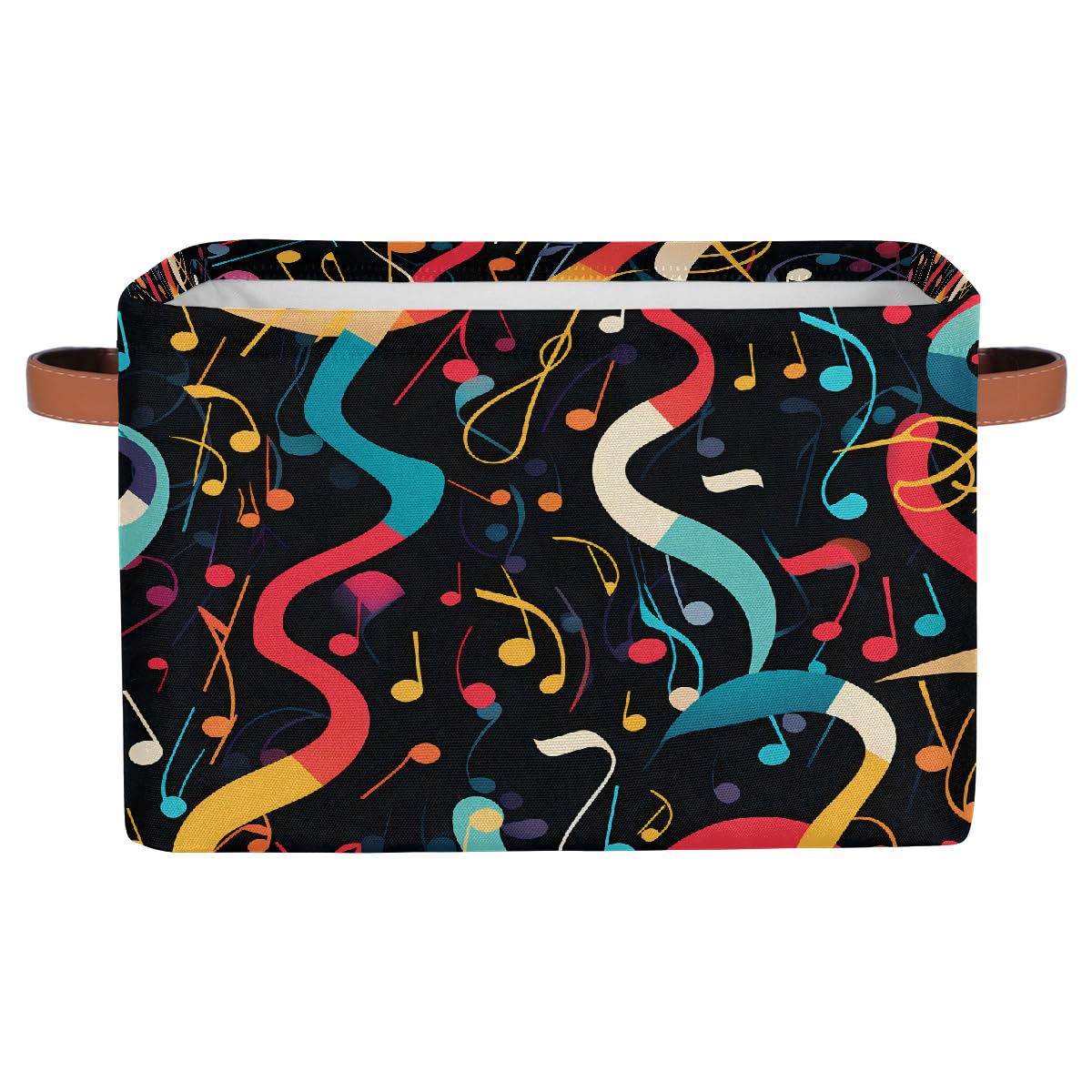 Mexpekil Cube Storage Box, Music Note Foldable Fabric Toy Basket, Rectangular Closet Organizers and Storage Bins for Bedroom, Living Room & Closet