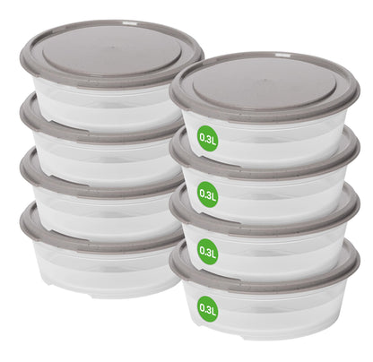 SmartStore Leakproof Food Storage Container 0,3L - Set of 8 | Dishwasher, Fridge, Microwave Safe | Lunch Box Meal Prep | Food Approved, BPA Free