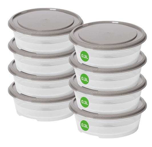 SmartStore Leakproof Food Storage Container 0,3L - Set of 8 | Dishwasher, Fridge, Microwave Safe | Lunch Box Meal Prep | Food Approved, BPA Free