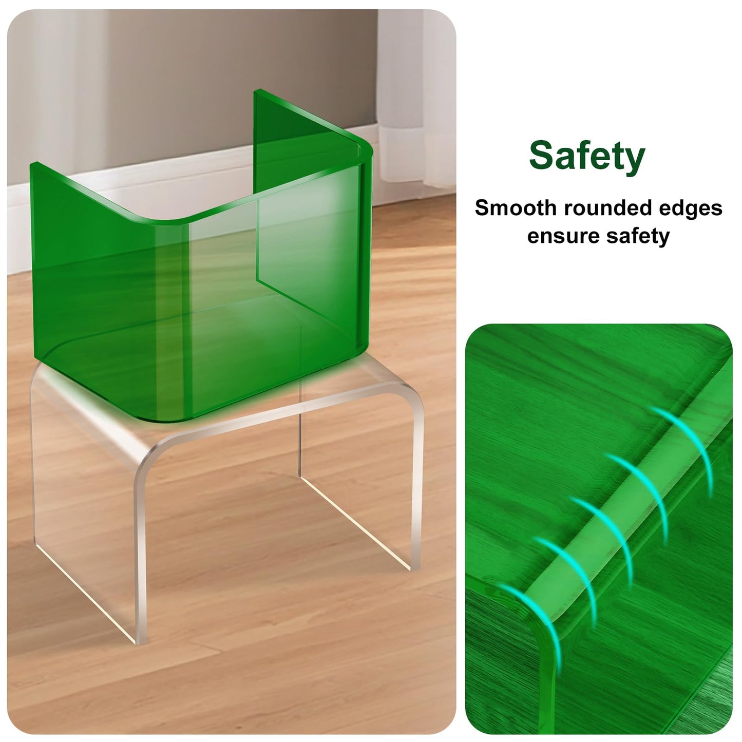 PFOIBOU Acrylic stool,Clear Step Stool, Acrylic Shower Stool, Bathroom Stool for Kitchen, Bathroom,House, Load Capacity to 114 kg