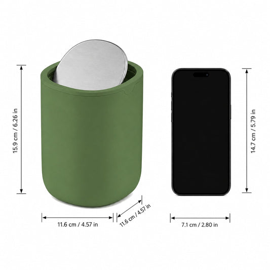 EverGrove Mini Table Bin,Desktop Trash Can Canopy Green, 1.5, Litres