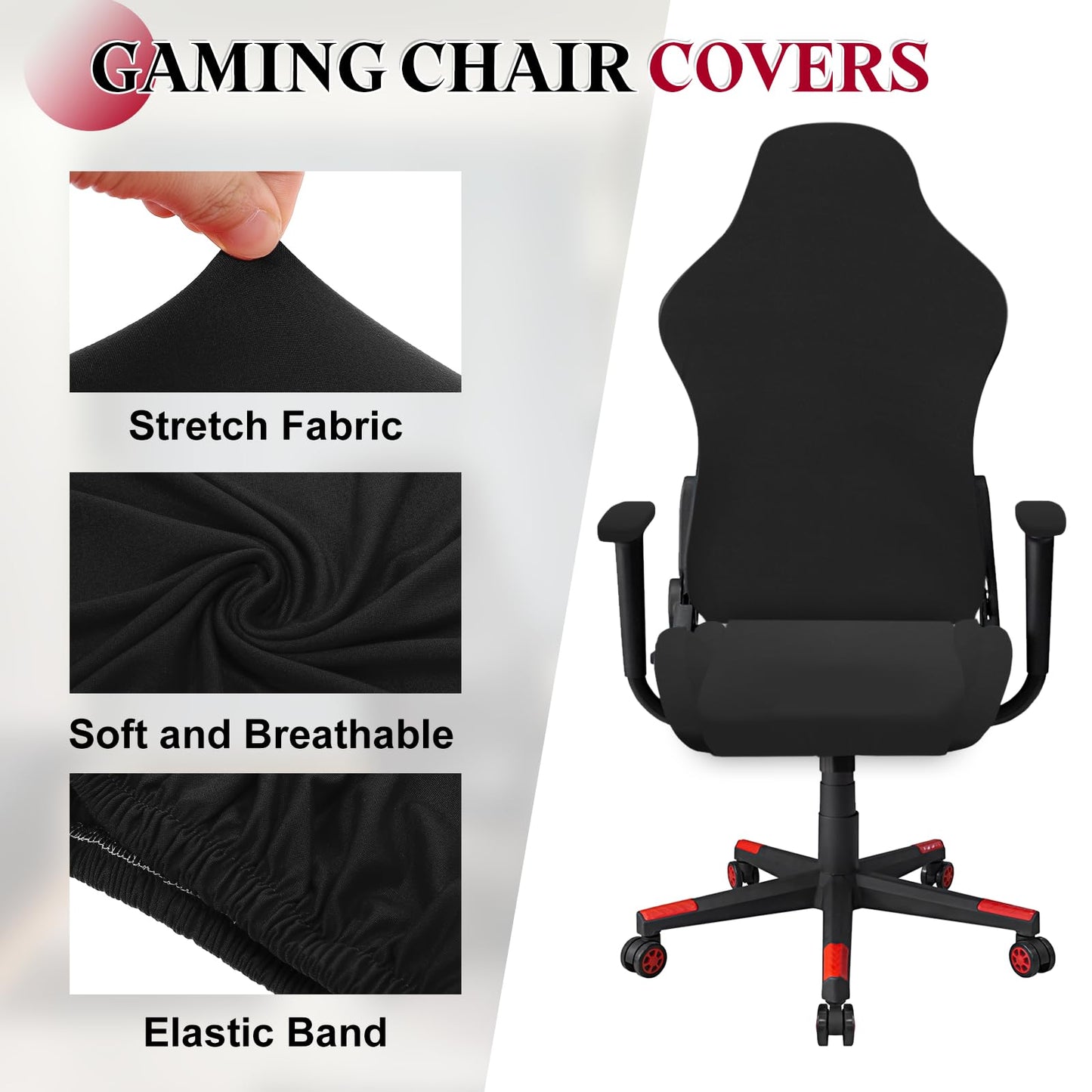 sourcing map Gaming Chair Covers, Stretchable Office Computer Chair Slipcover with Armrest Covers