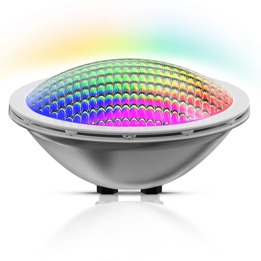 LyLmLe Swimming Pool Lights PAR56 30W Stainless Steel Underwater Lights RGB Color Change, IP68 Waterproof, 12V AC (Control Units not Included)