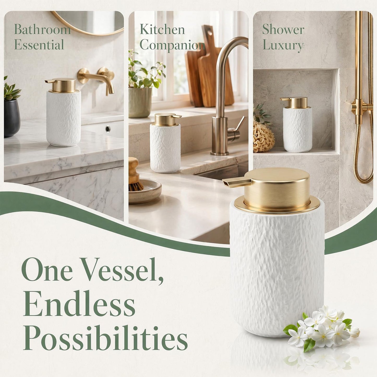 Foaming Soap Dispenser Ceramic - 400ml Foam Hand Soap Dispenser Liquid Dispenser Refillable Hand Lotion Pump Bottles Anti-slip Shampoo Conditioner
