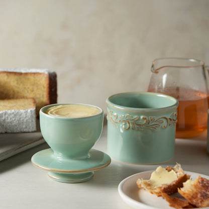 Butter Bell - The Original Butter Bell Crock by L Tremain, a Countertop French Ceramic Butter Dish Keeper for Spreadable Butter, Antique Collection,