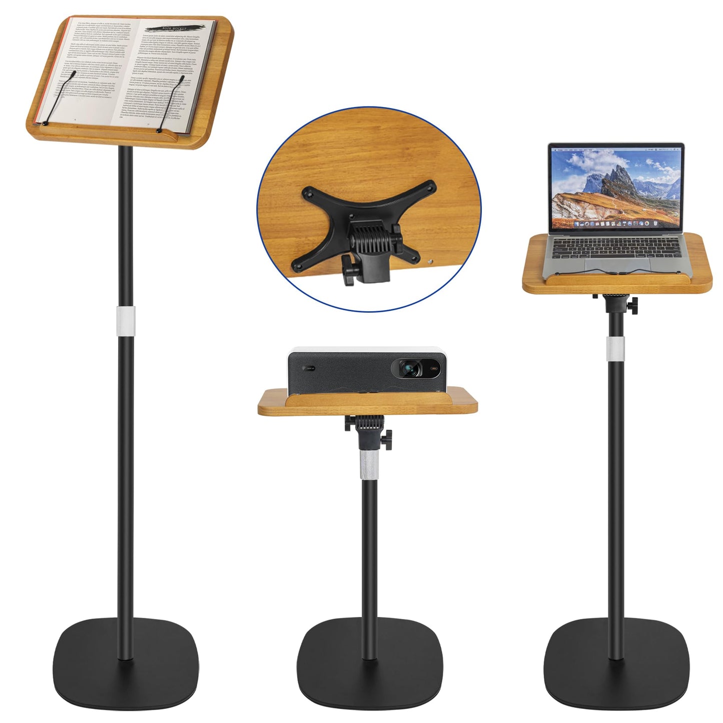 OUUTMEE Height Adjustable 50 to170CM Standing Reading Stand with Foldable