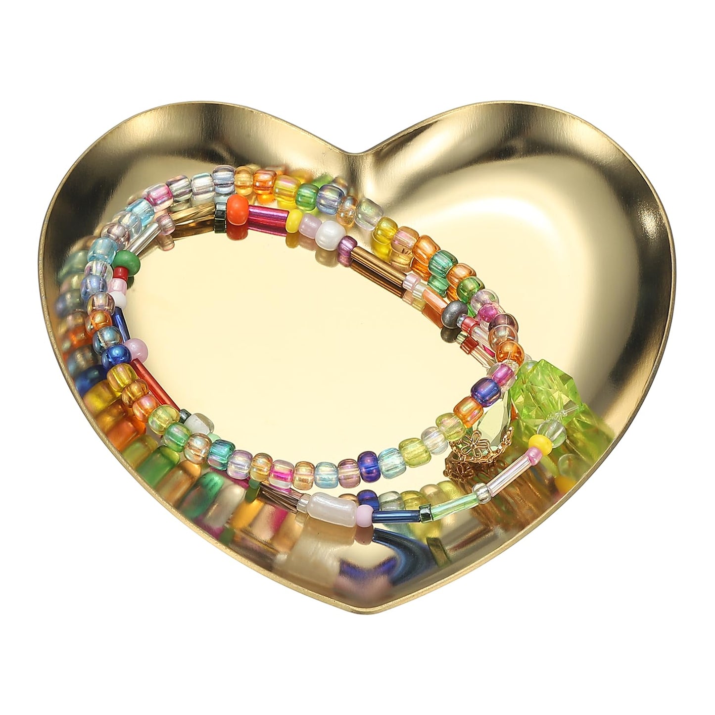 sourcing map Heart Shape Serving Trays, 3.54" Stainless Steel Decorative Jewelry Dish