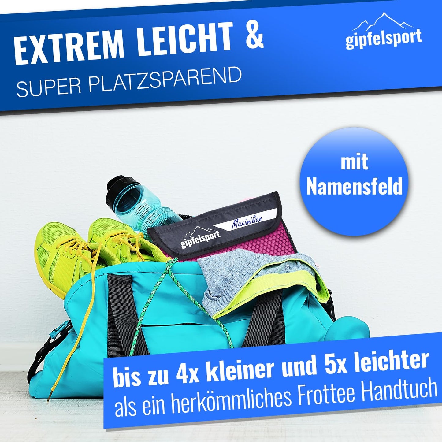 gipfelsport Microfibre Towel 1x S(80x40cm) Fuchsia