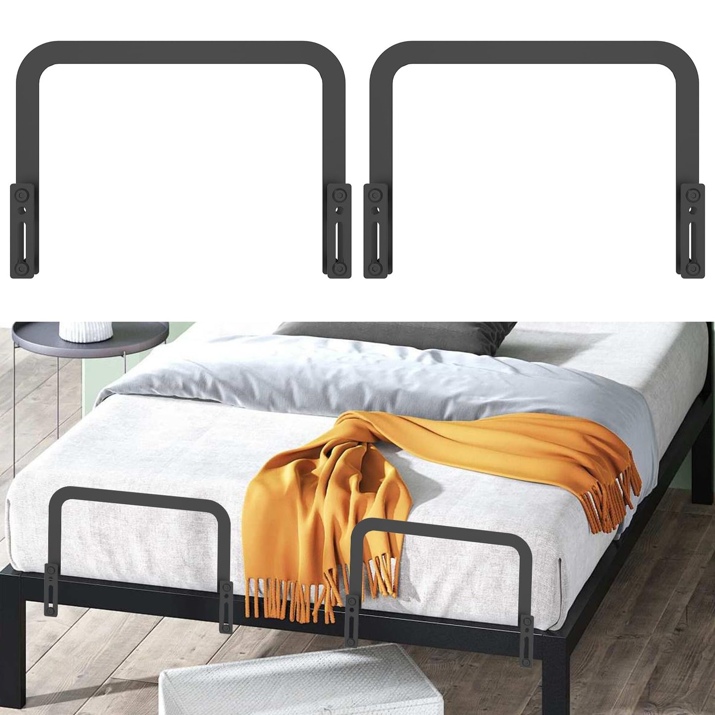 Dandelionsky 2Pcs Mattress Slide Stopper, Metal Mattess Retainer Bars Fixing Bracket