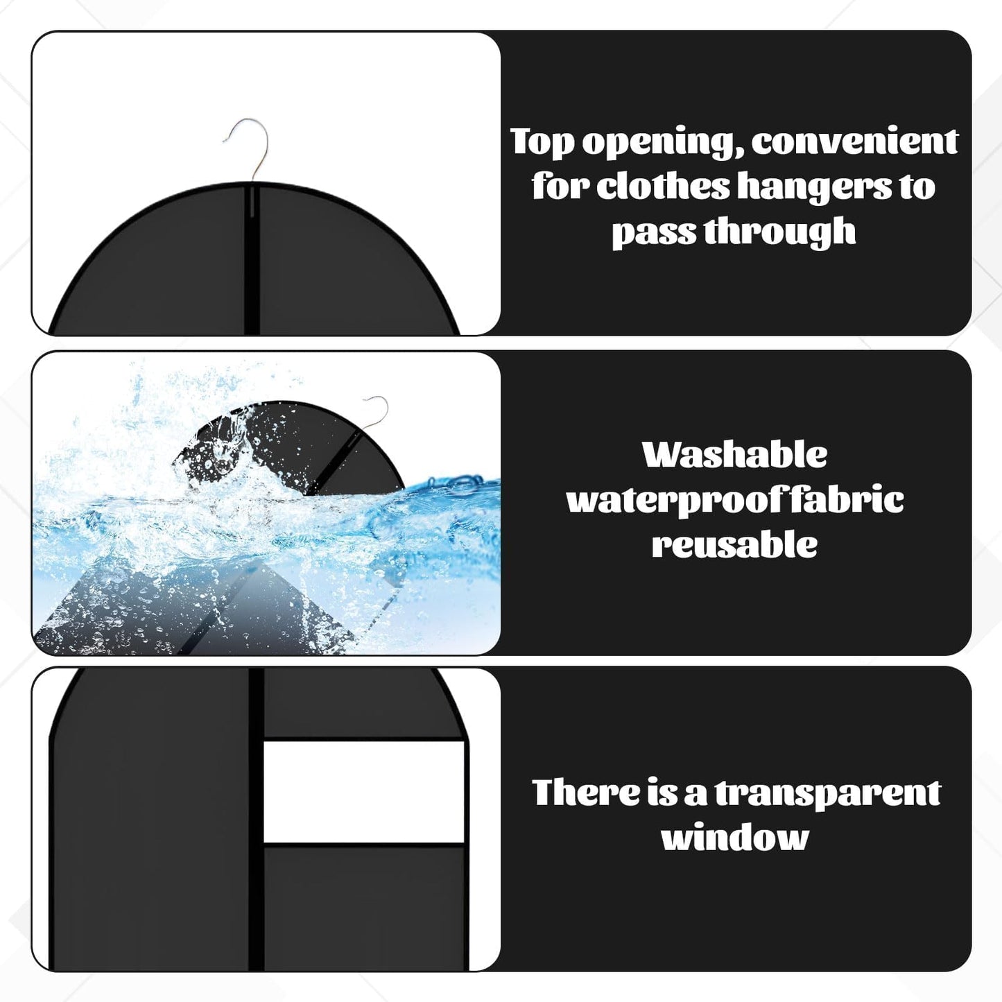 2 Pack Suit Covers for Men with Zipper,Suit Bags for Men,60 * 100 cm Foldable and Dustproof Suits Carriers for Man,Easy to Store,Reusable Clothes