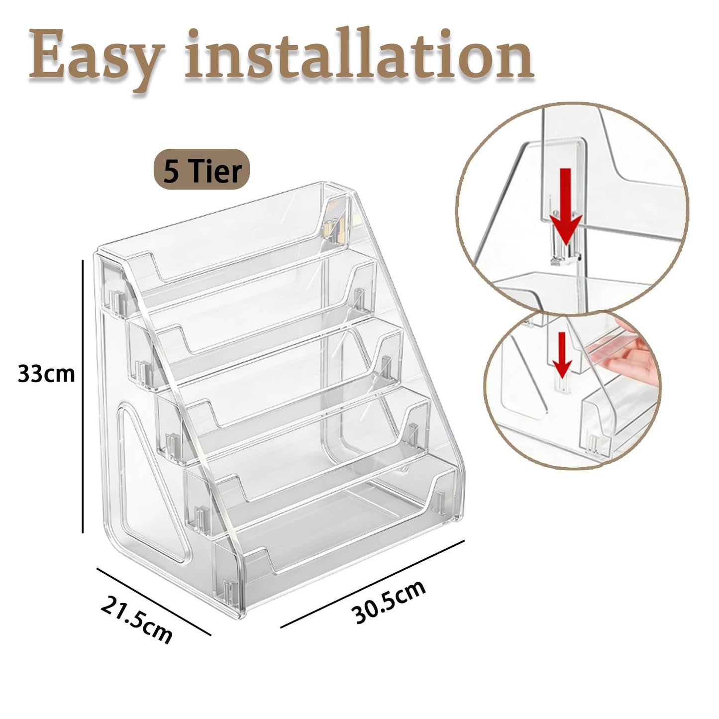 ZYNERY 5-Tier Acrylic Card Display Stand, Clear Card Stands for Display, Versatile Display Shelves For Greeting Card Organiser, Trading Card