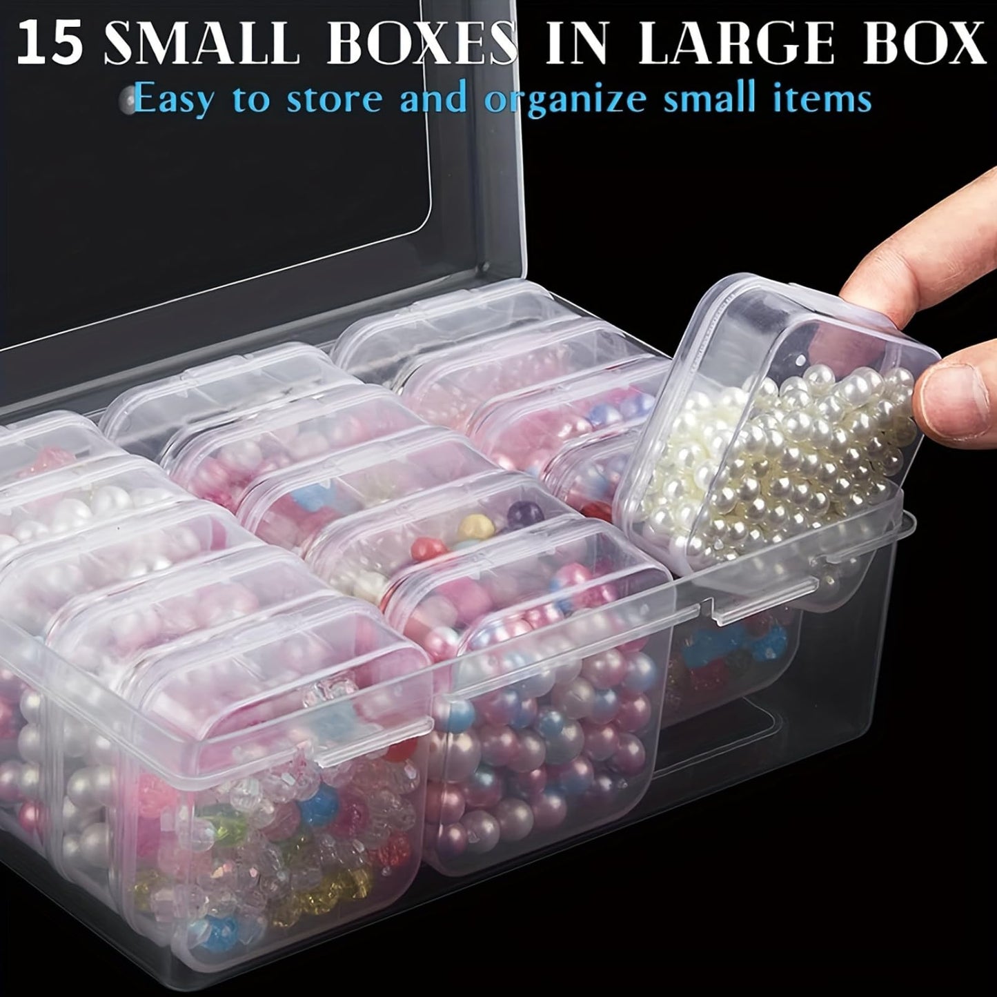 UNINGYI Bead Organiser Storage Box, Small Storage Boxes with Lid (Small)