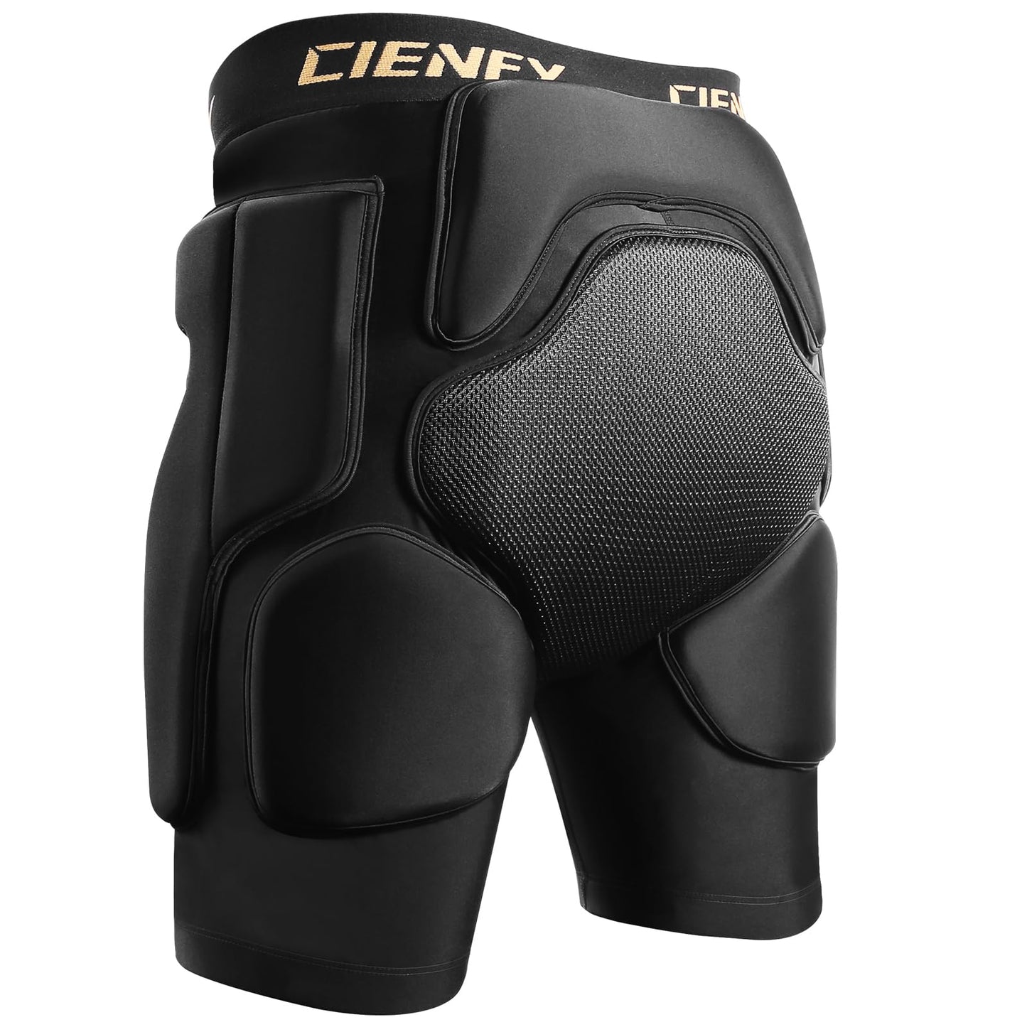 Cienfy 3D Hip Protective Padded Shorts EVA Tailbone Pad Impact Gear for Skiing Skating Snowboarding Skateboarding (Large)