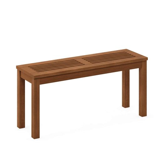 Furinno Hardwood Promo Backless Bench in Teak Oil, Wood, Natural, 99.82 (W) x 46.99 (H) x 30.23 (D) cm