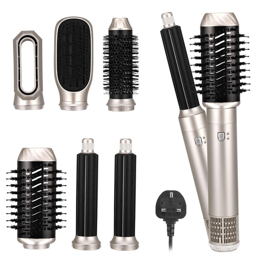 Hair Styler, 6 in 1 Magic Air Styler, Hot Air Brush & Negative Ionic Hair Dryer with Auto Air Hair Curlers, Hot Air Comb for Fast Drying, Styling,