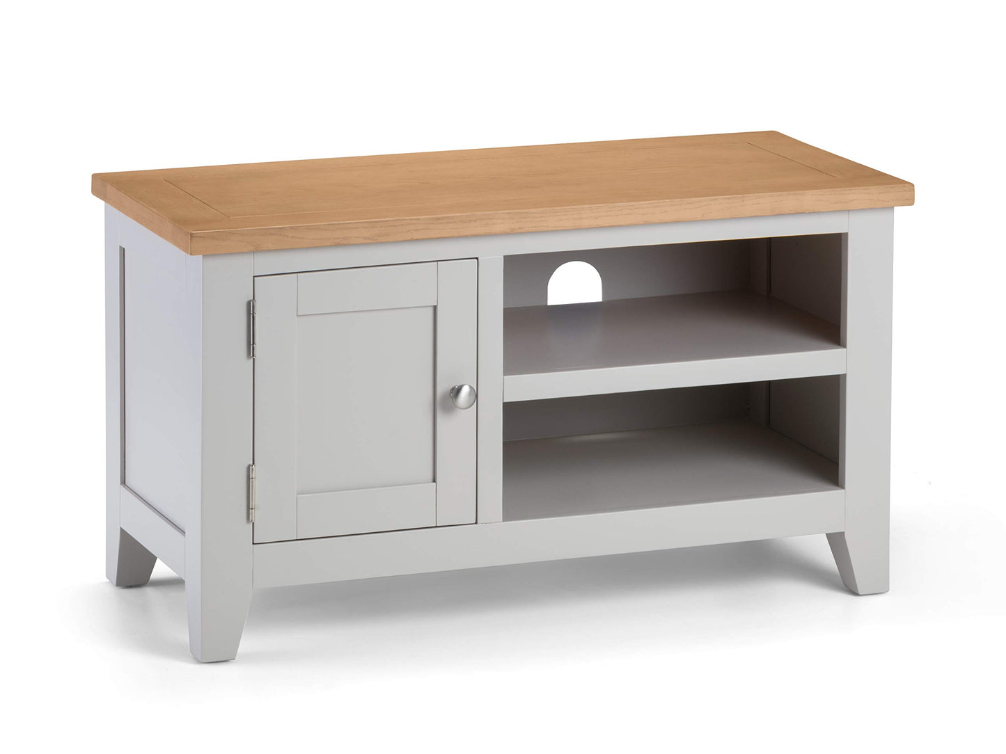 Julian Bowen Richmond TV Unit for up to 65" TVs, Grey/Oak - H50 x W91cm
