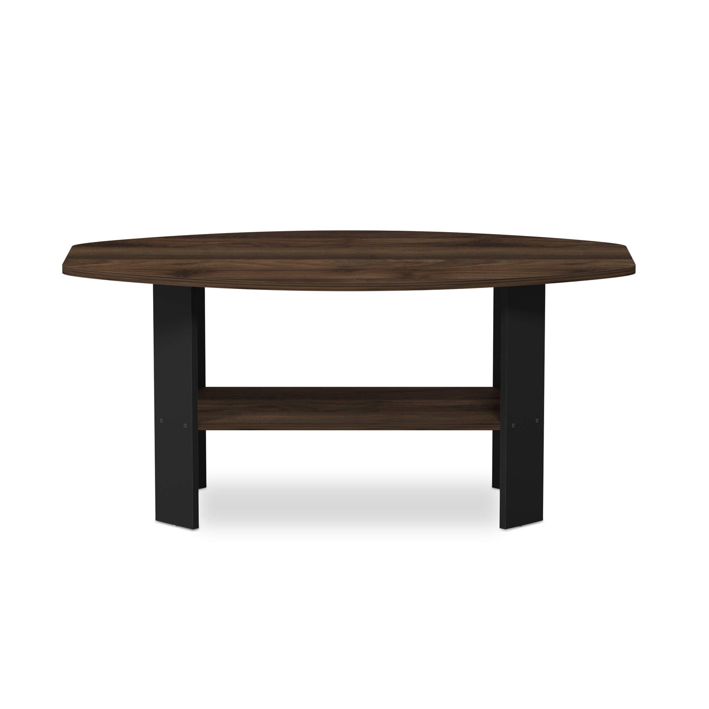 Furinno SIMPLE DESIGN Coffee Table, Small Coffee Table wih Open Shelf, Side Table, for Living Room, Home Office, Columbia Walnut