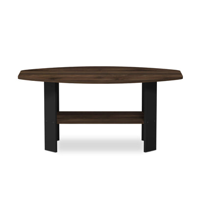 Furinno SIMPLE DESIGN Coffee Table, Small Coffee Table wih Open Shelf, Side Table, for Living Room, Home Office, Columbia Walnut