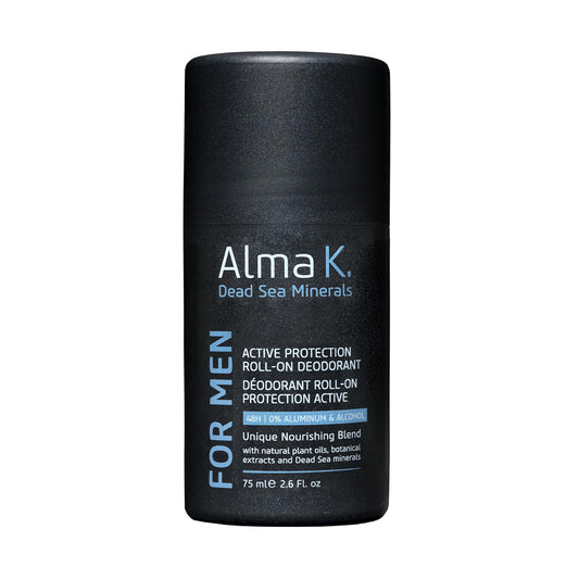 Alma K Active Protection Roll On Men's Deodorant - Aluminum Free Deodorant for Men - Alcohol-Free for Sensitive Skin - 75 ml