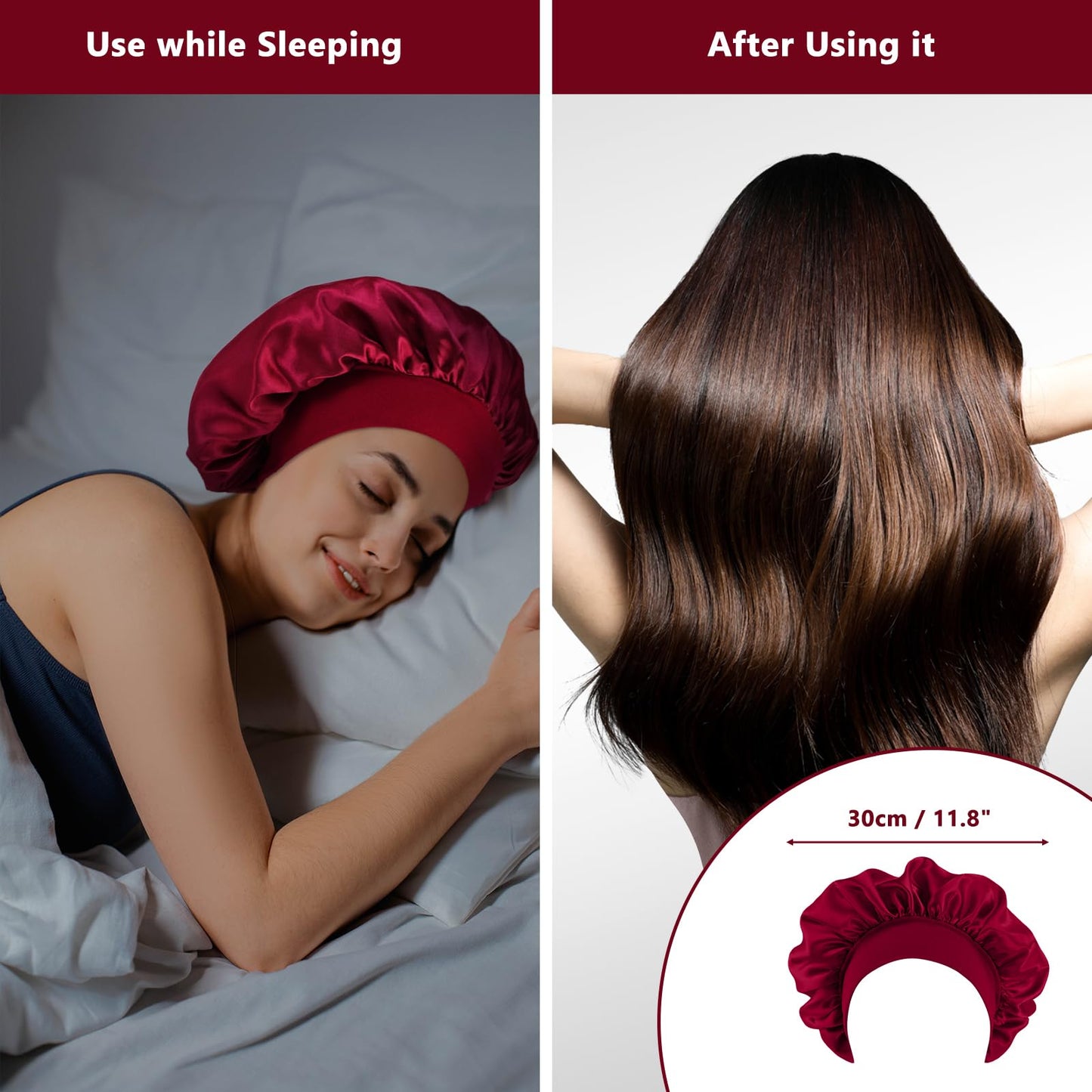SNAIL GARDEN 4Packs Hair Cap Set, 2 Microfiber Hair Drying Towels Wrap with 1 Plastic Shower Hair Cap+1 Silk Sleeping Hair Protection Cap