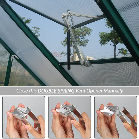 Decdeal Greenhouse Windows Opener, Temperature Controlled Automatic Vent Opener with Double Spring