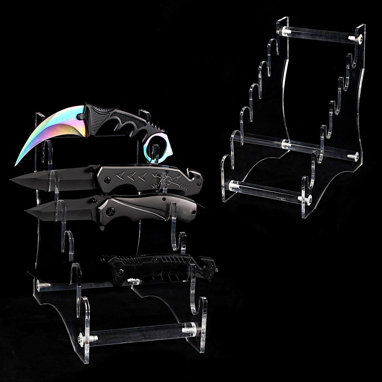 LEILINLIFE Acrylic Knife Display Stand for Precious Blades Display Holder- Ideal for Daggers，Knifes -Home Decoration Acrylic Display Dagger Stand