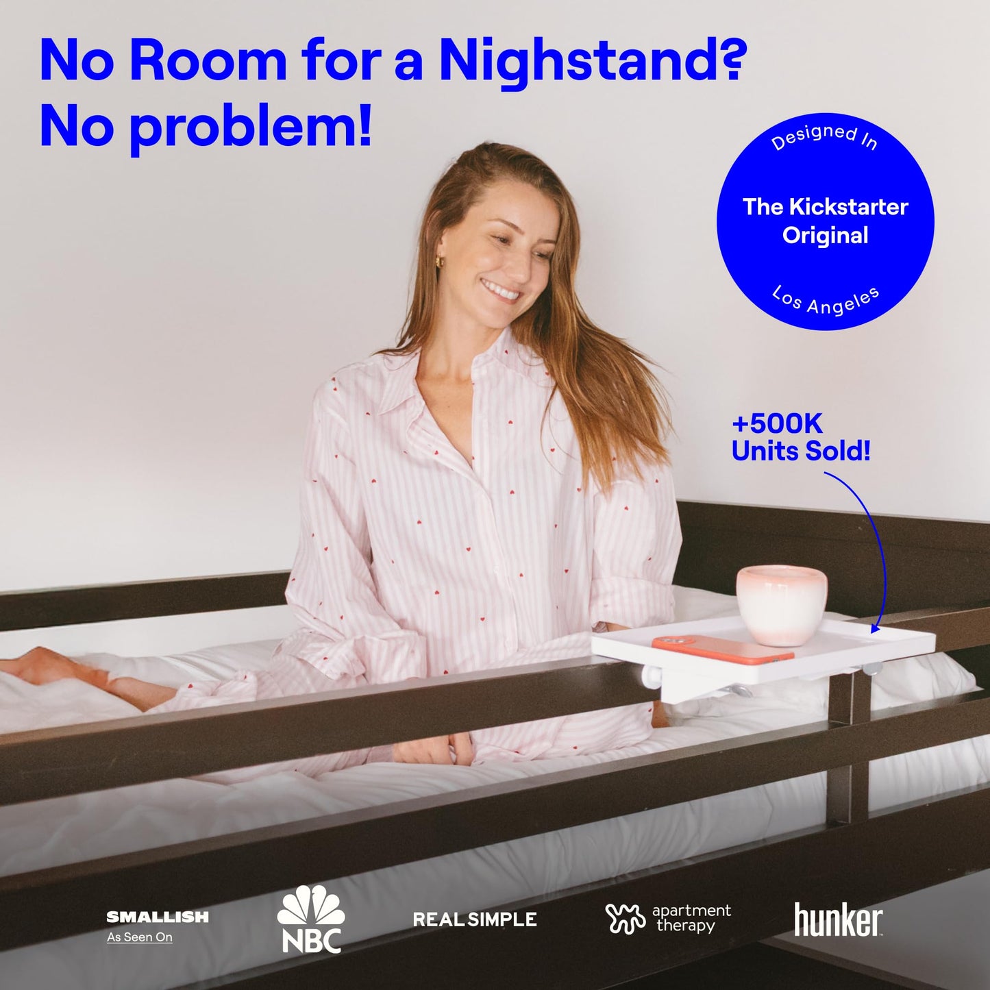 BedShelfie Bedside Shelf, Bunk Bed & Top Bunk, College Dorm Room Essentials, Clip On Nightstand, Bed Side Table Tray Organizer, Room Decor