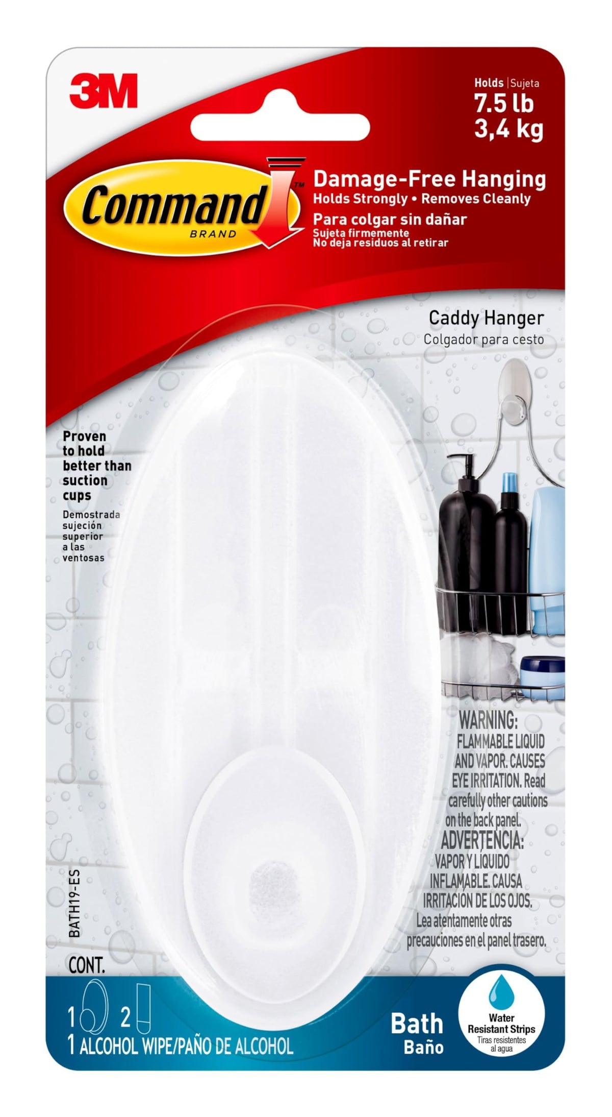 Command BATH19-ES Shower Caddy Hanger