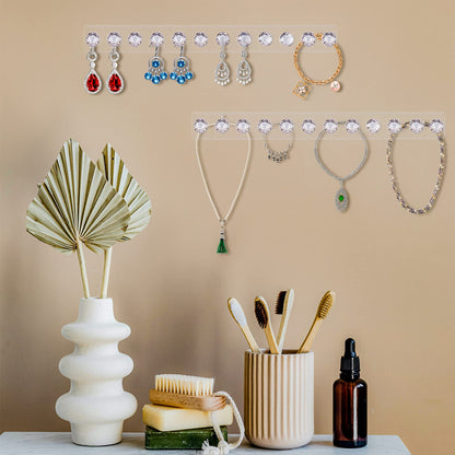 Baoswi Necklace Hangers Acrylic Necklaces Holder Wall Mounted Jewellry Organiser Hanging with Diamond Shape Hooks, Jewellry Hangers for Necklace