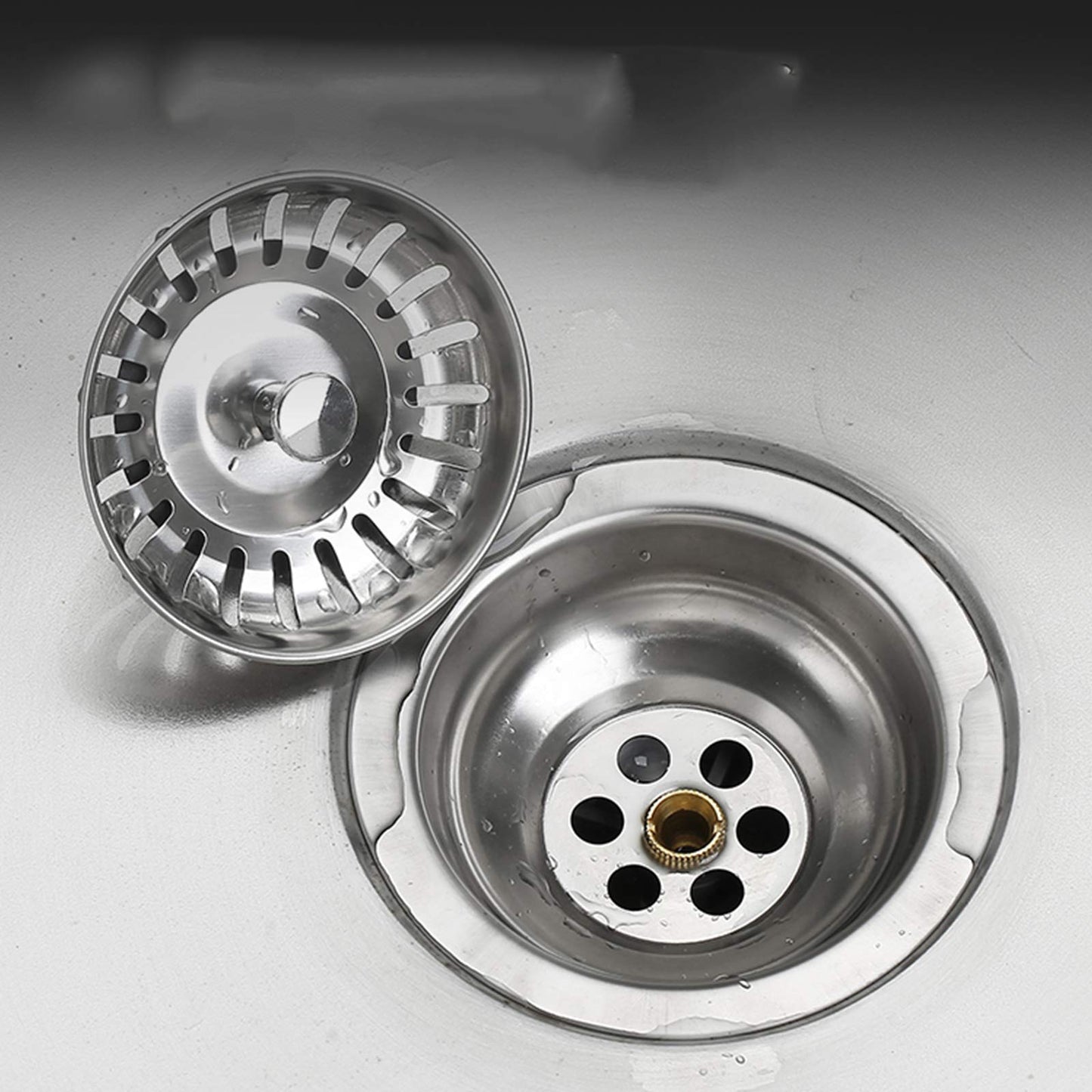 1 PC 84mm Kitchen Sink Plugs, Stainless Steel Kitchen Sink Strainer Plug Waste Stopper Sink Strainer Replacement Sink Plug Basket Strainer Sink Drain