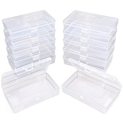 Thintinick 12 Pack Rectangular Clear Plastic Storage Containers