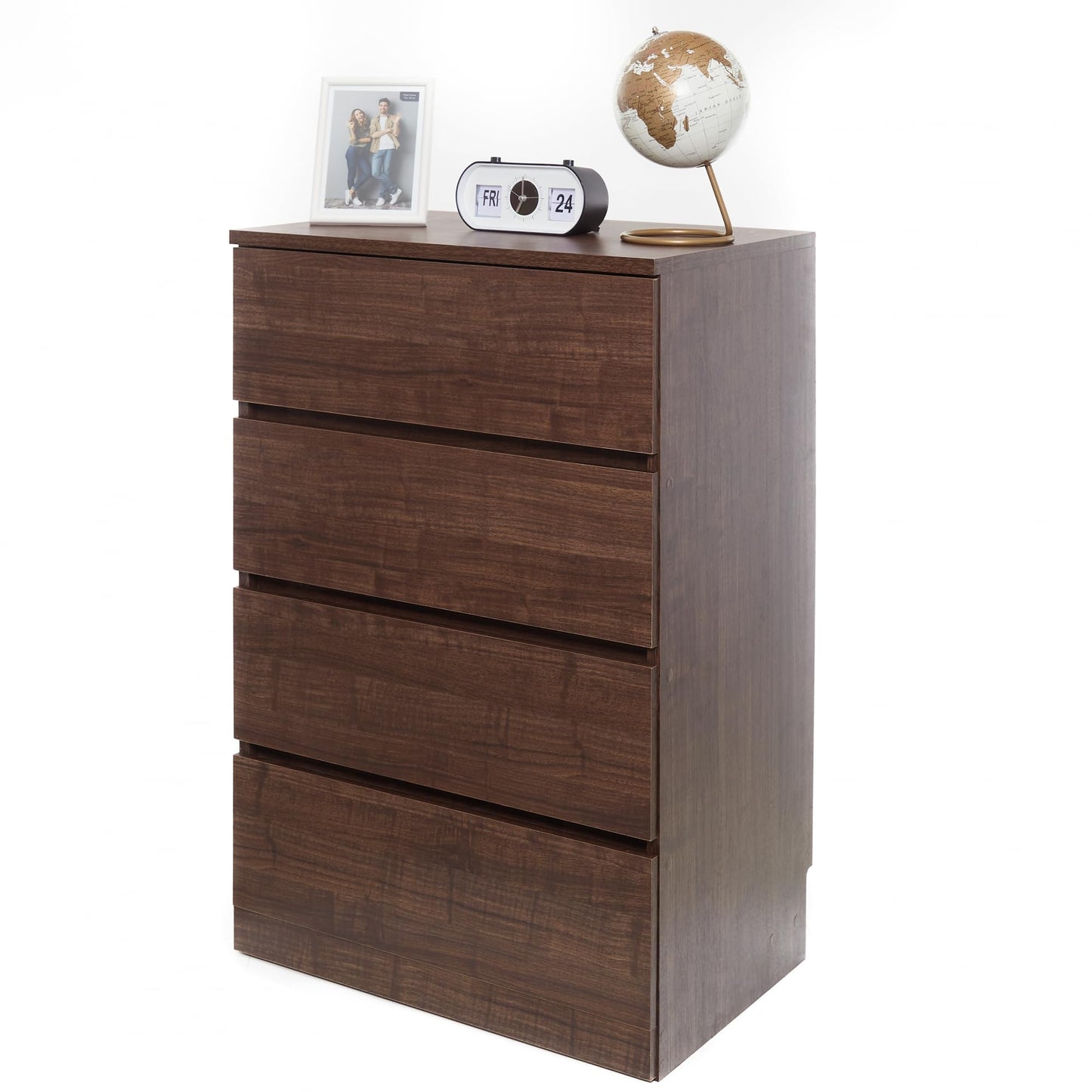 Iris Ohyama, Dresser/Chest of Drawers/Wooden Chest of Drawers/Dresser with 4 Drawers Runner, Easy Assembly, Modern Design, Office, Living Room