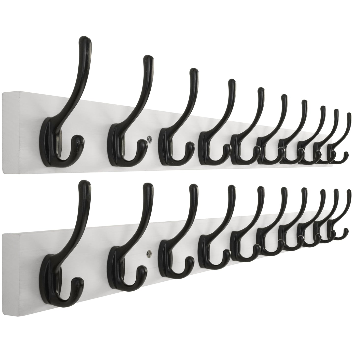 HONSKY Wall Coat Rack with 10 Double Hooks,71.5cm Wooden Coat and Towel Hanger Storage for Entryway, Bathroom, Bedroom