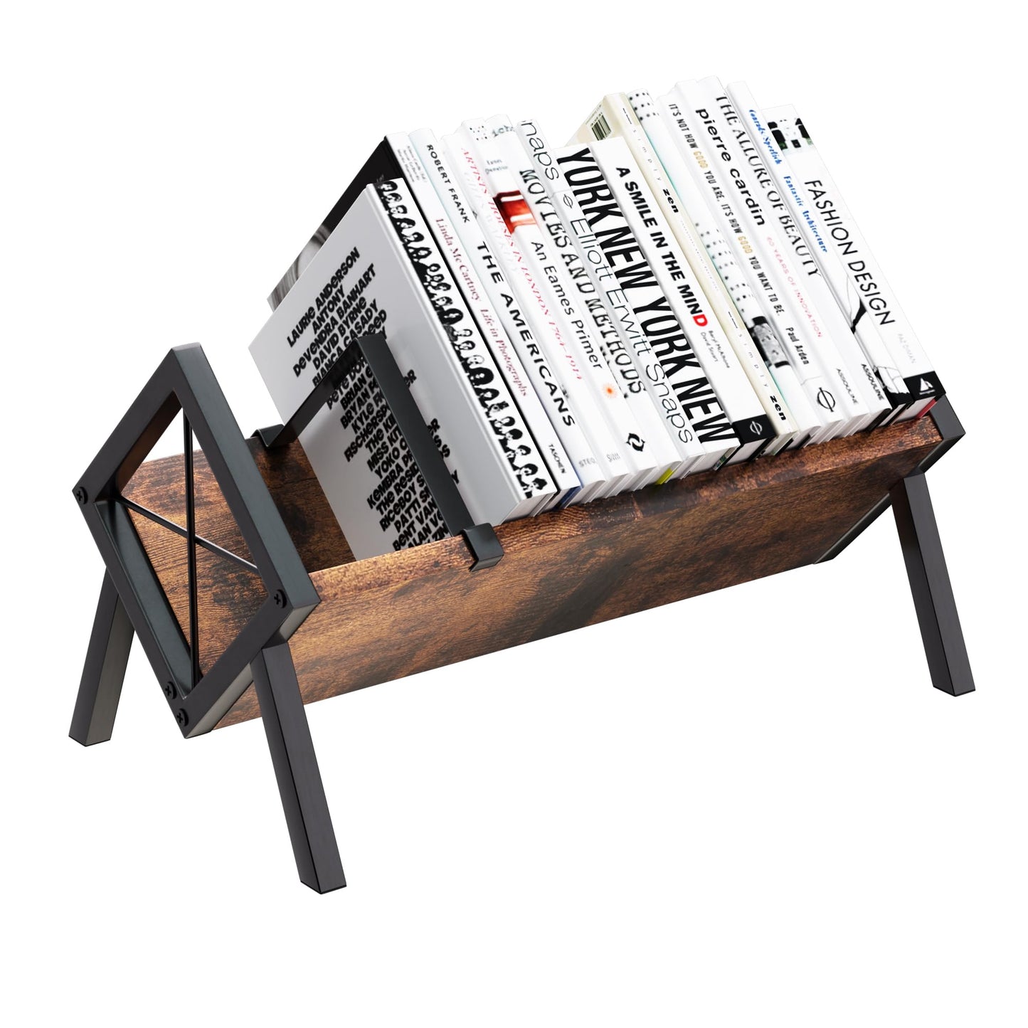 ASIFMTHOT Desk Bookshelf, Retro Tabletop Book Organizer & Mini Tilting Bookcase for Books/Magazines/Albums