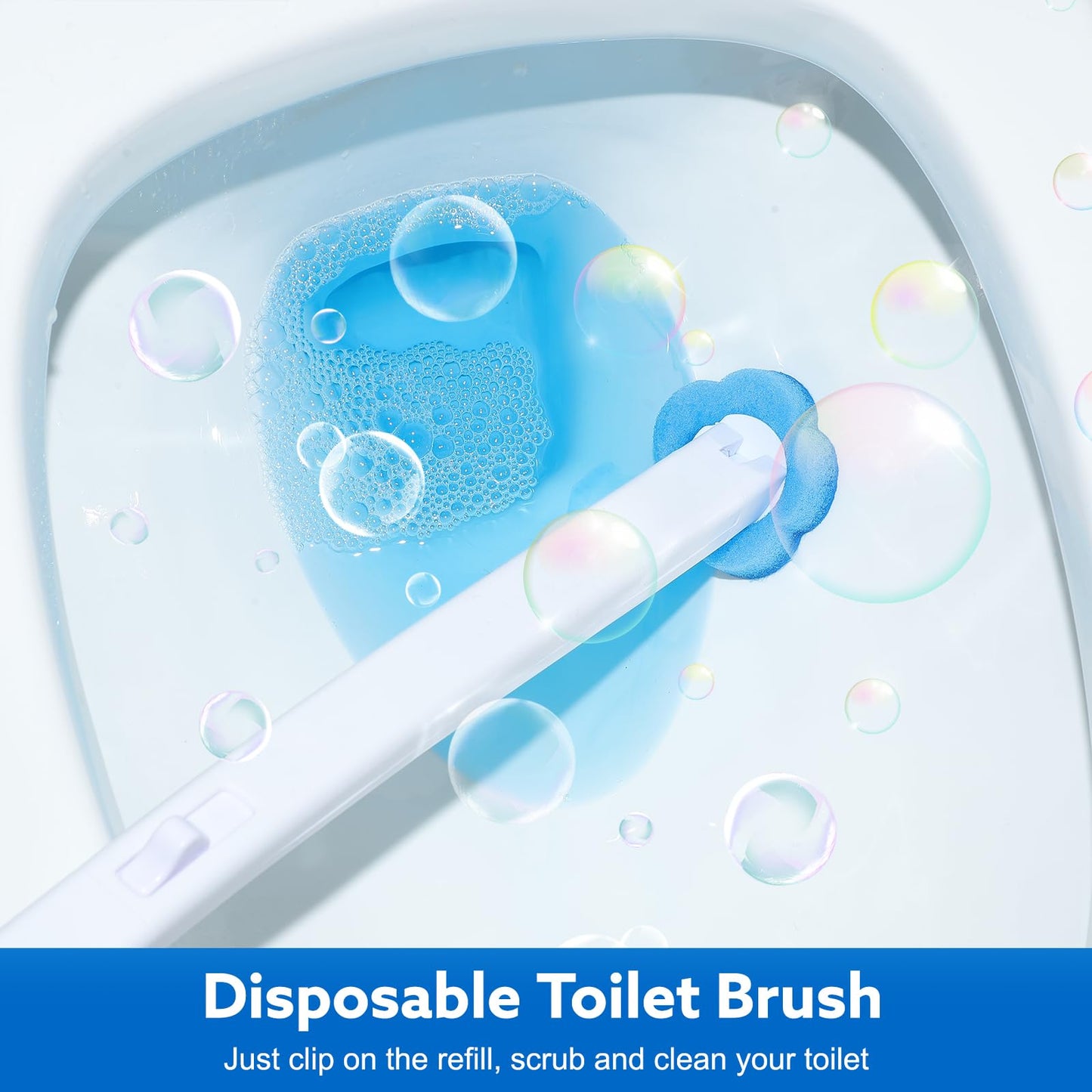 wlich Disposable Toilet Brush Set With 48 Refills, Wall Mounted Holder