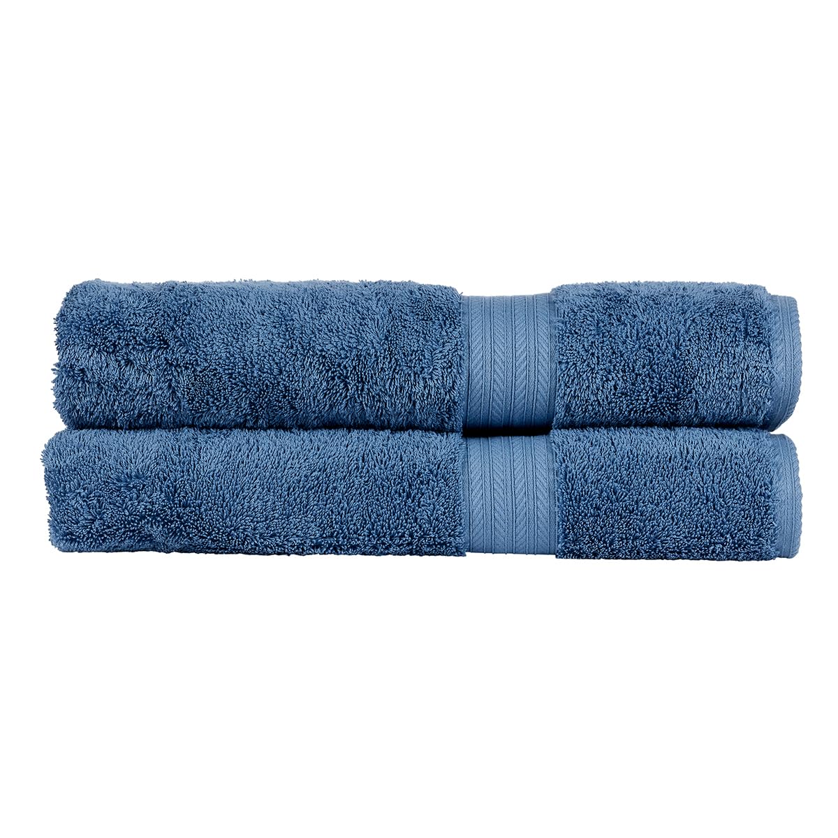 Christy Renaissance 2 Bath Sheets Set | Denim Blue | 100% Egyptian Cotton Pile | Luxuriously Soft and Super Absorbent | 675 GSM