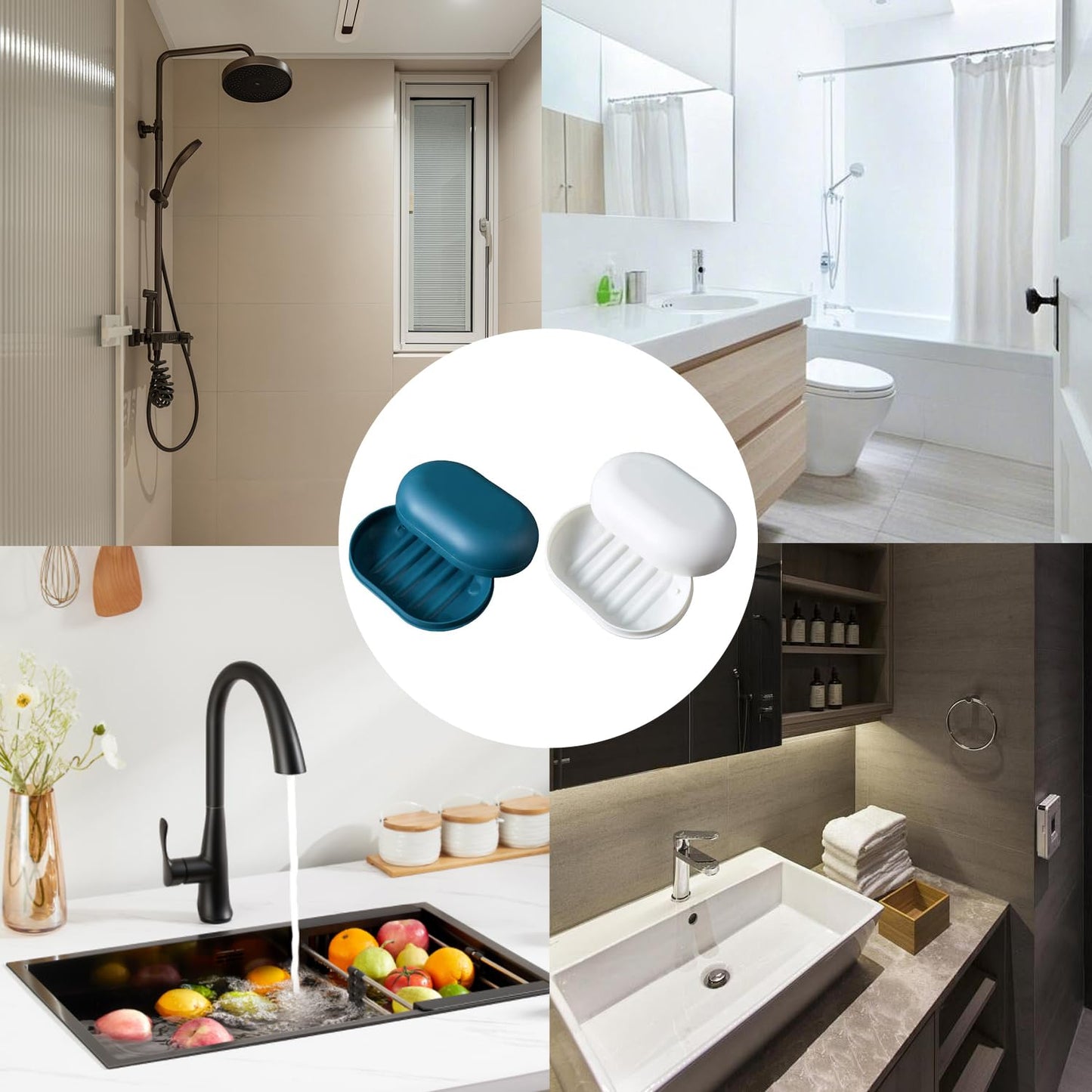 2Pcs Travel Soap Case Box – Leak-Proof Soap Dish with Lid for Shower, Gym, Camping, Hiking – Portable Soap Container for Bar Soaps