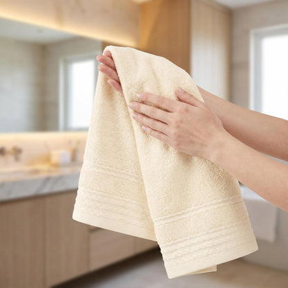 HMETOL Striped Comfort and Quick Drying Hand Towel Set 14 x 30 Inches