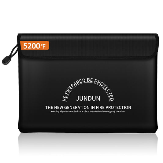 JUNDUN Fireproof Document Bag with 5200? Heat Insulated,14.0?x10.4? Waterproof and Fireproof Money Bag,8 Layers Thickened Fire Safe Storage Bag Pouch
