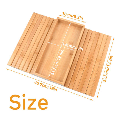 Pagezol Bamboo Sofa Arm Tray, Flexible Wooden Armrest Tray, Eco-Friendly, Anti-Slip, Foldable Couch Armrest for Drinks, Snacks, Remote Control
