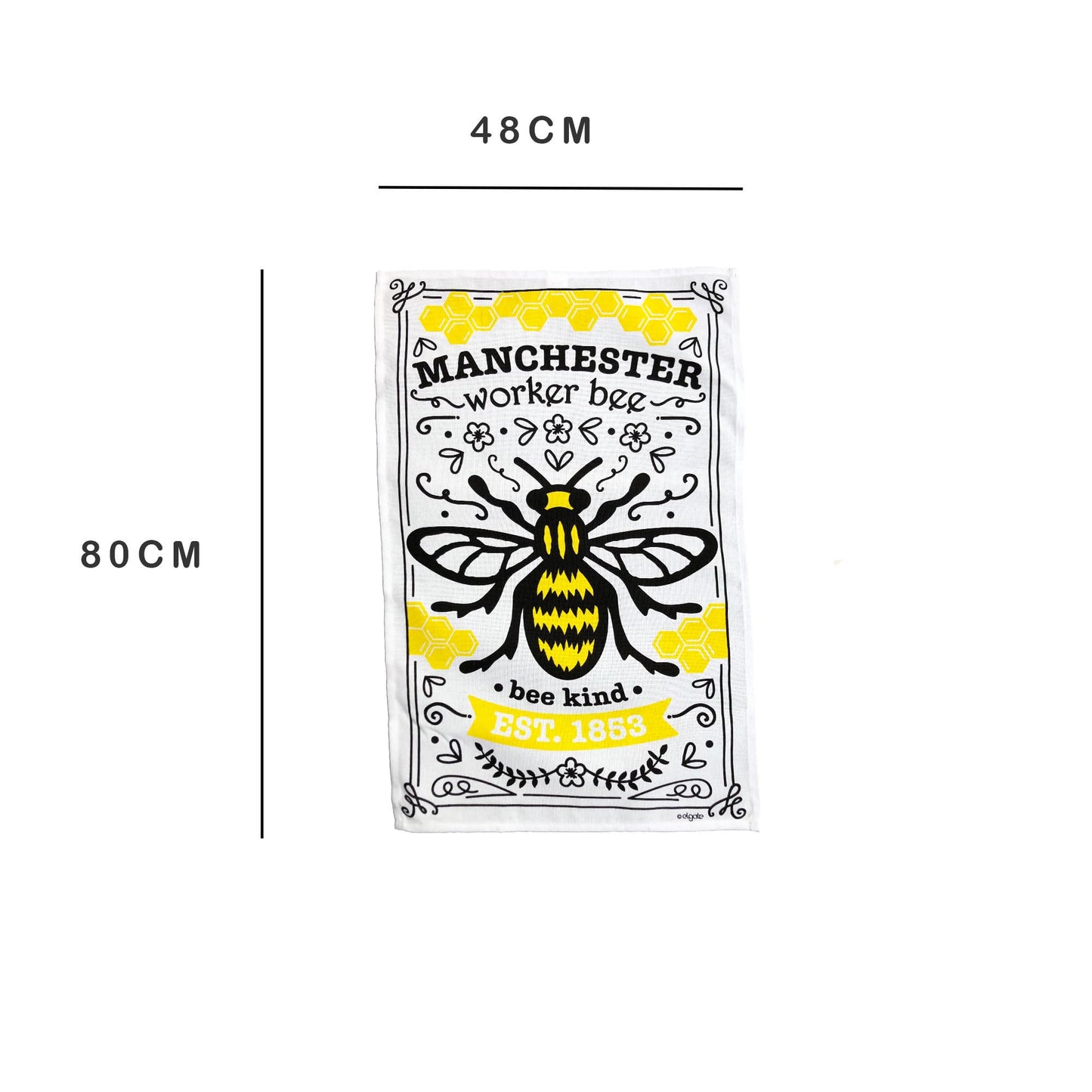 Beyond Happy High Definition 100% Cotton Manchester Worker Bee Tea Towel – Heavy Duty Manchester Souvenir Gift for Kitchen