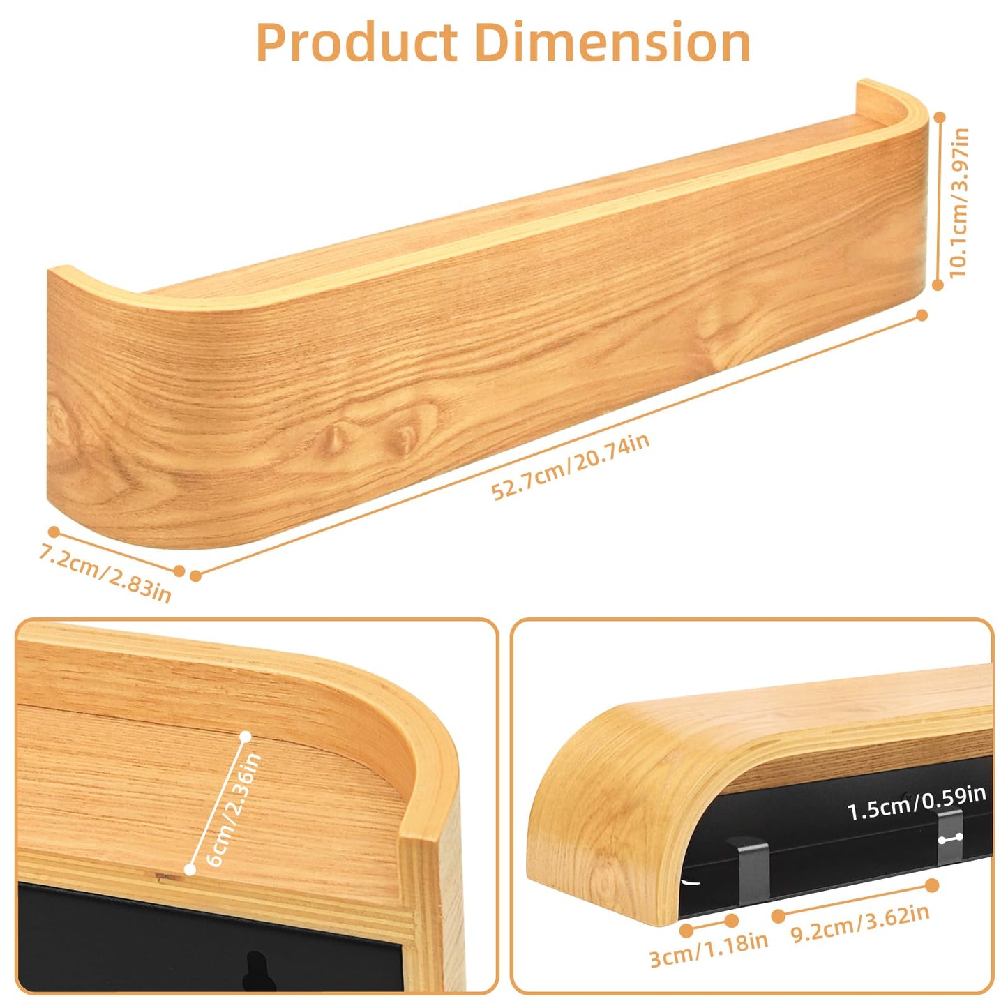 Topfinder Coat Rack with Shelf Wall-Mounted Organizer with 5 Hidden Hooks